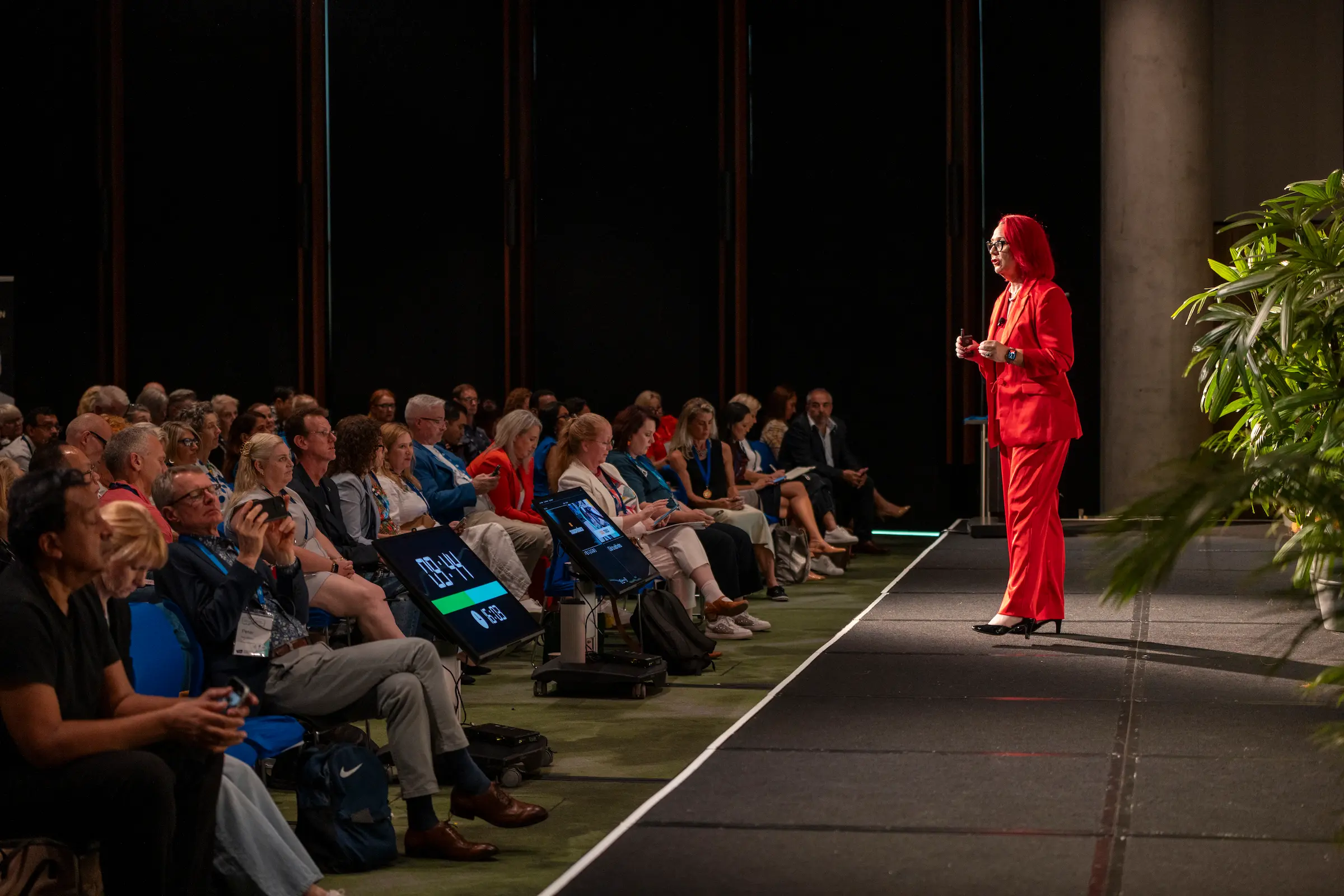 Tracy Sheen delivering a keynote at the Cairns Global Speakers Summit.