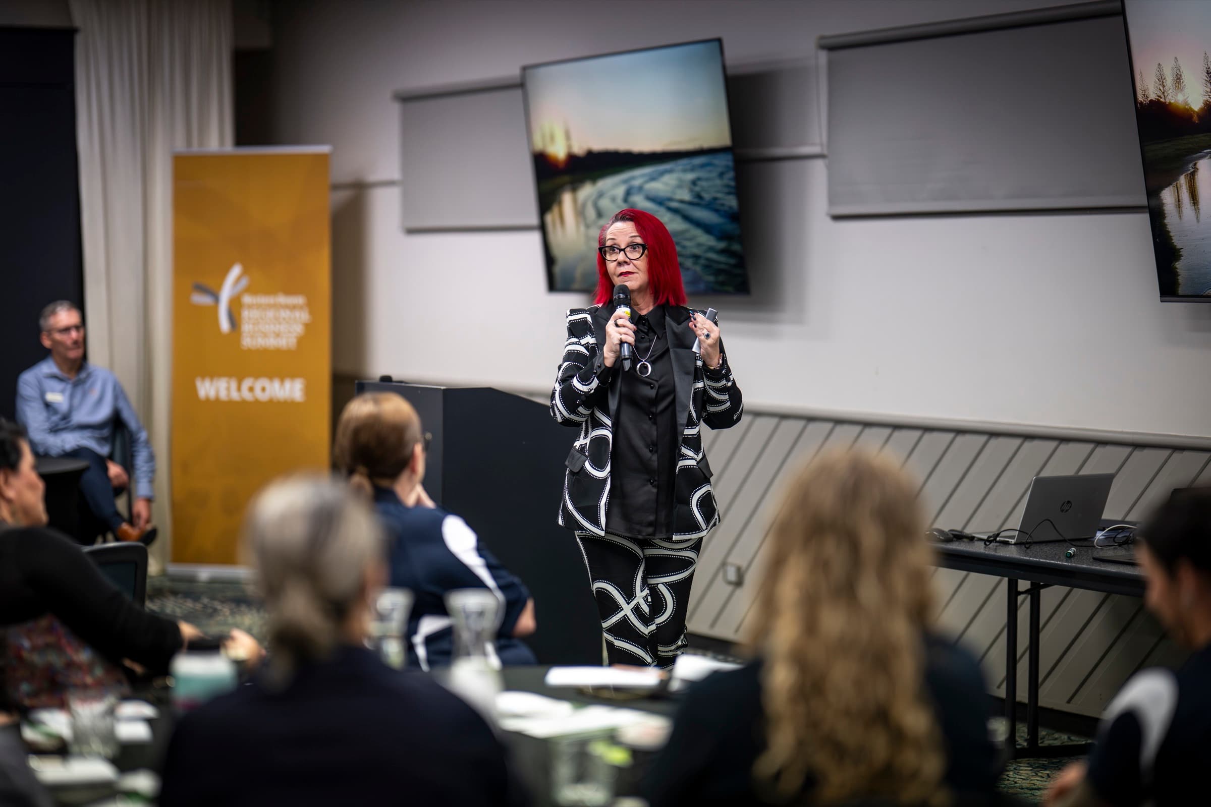 Tracy Sheen delivering the opening AI keynote at the Western Downs Business Summit in Chinchilla